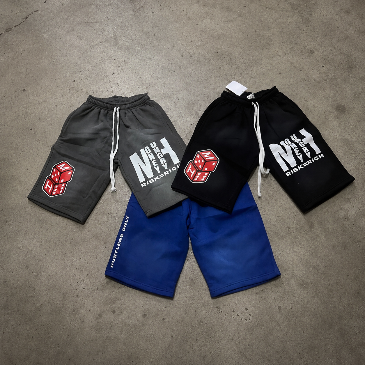 “HUSTLERS ONLY” 10’ SHORTS