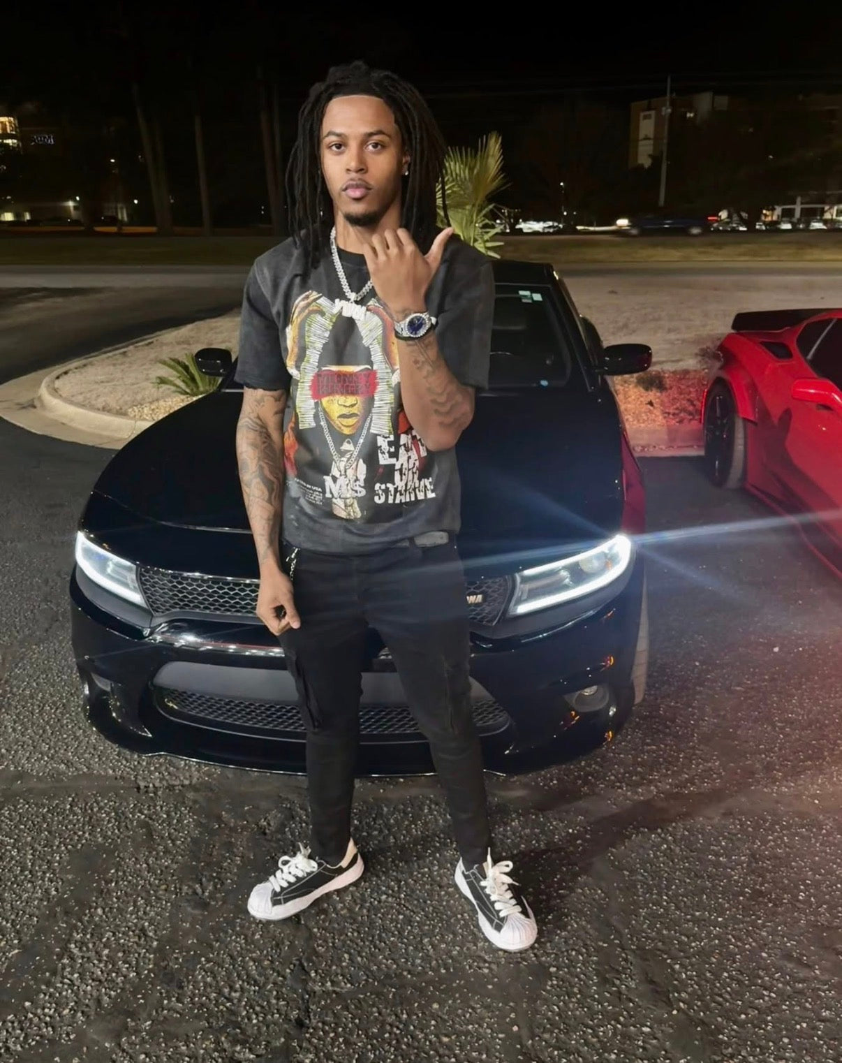 EXCLUSIVE EAT OR STARVE DISTRESSED TEE