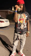 EXCLUSIVE EAT OR STARVE DISTRESSED TEE