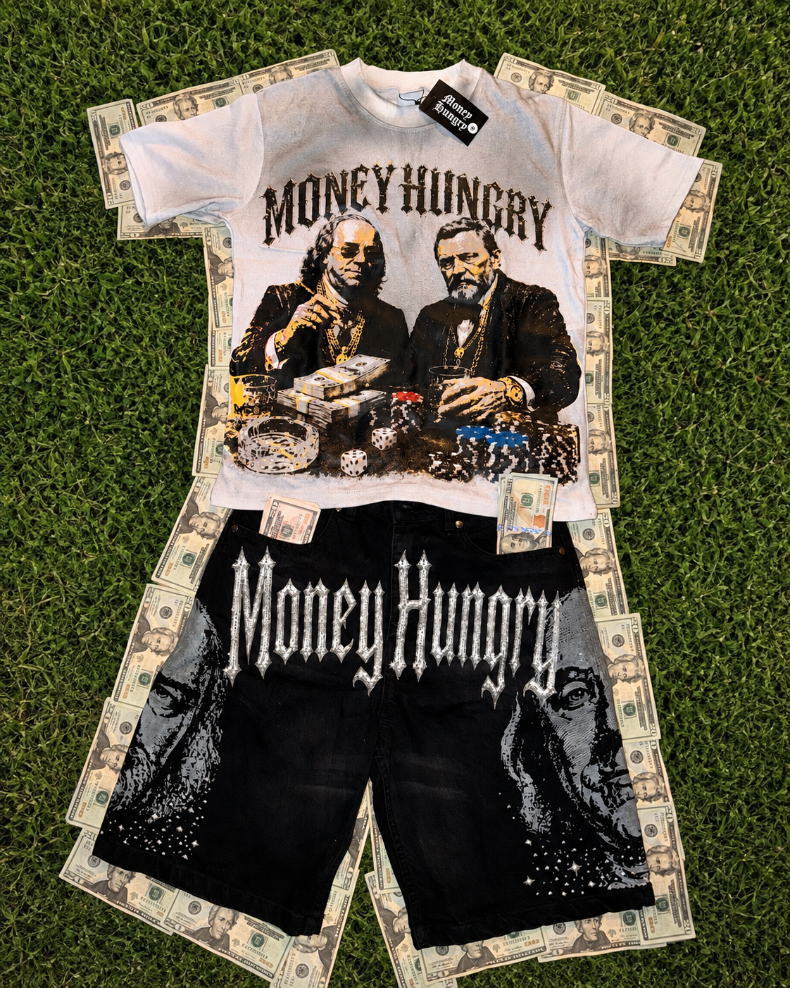 “Dead Presidents” Jean Short Set