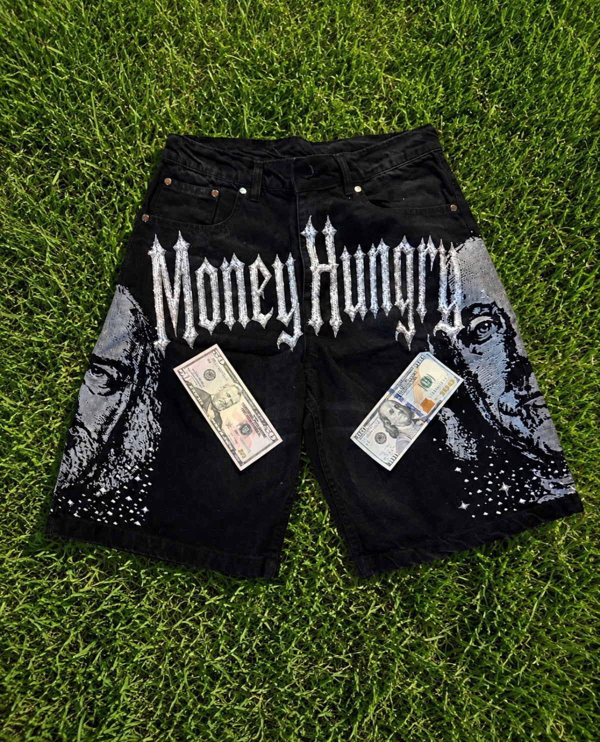“Dead Presidents” Jean Short Set