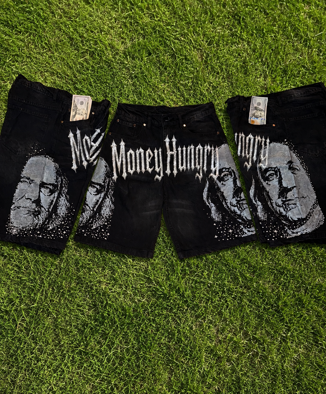 “Dead Presidents” Jean Short Set